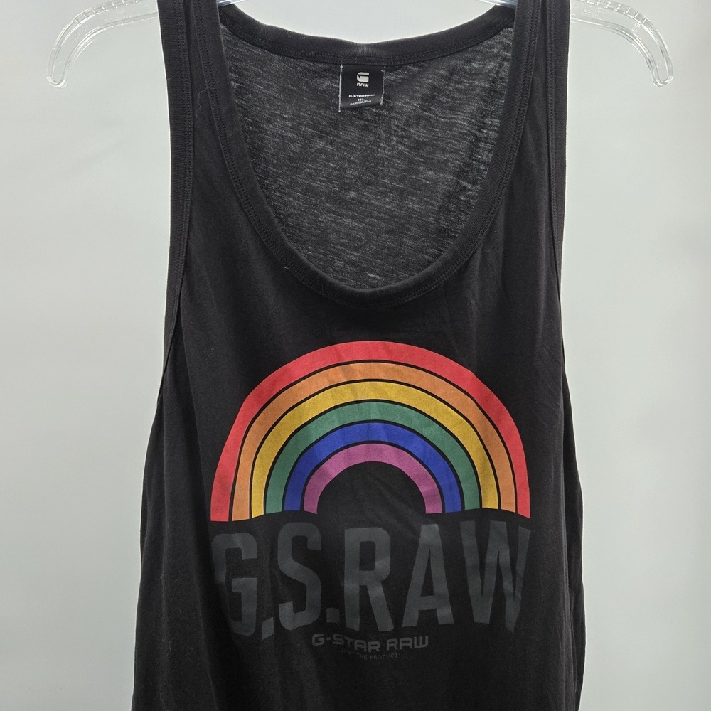 G-Star Raw Graphic Tank Top Black Men's Casual XL LGBTQ+ Pride